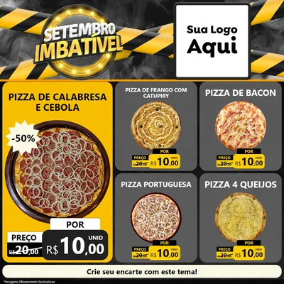 Modelo de Rede Social para Feed Facebook com o tema Setembro Imbatível para Pizzaria