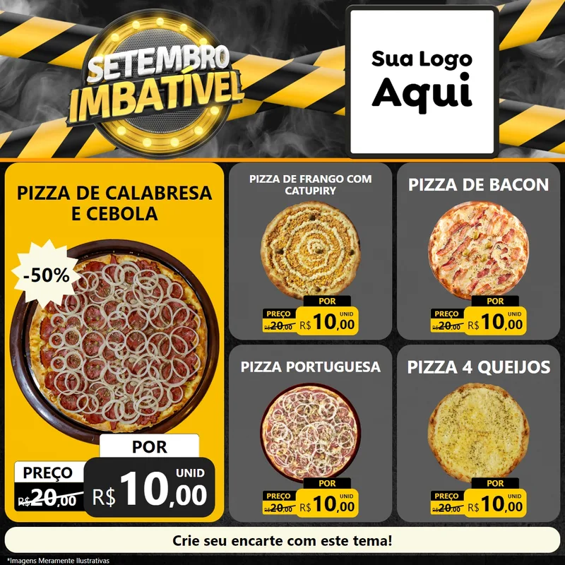 Modelo de Rede Social para Feed Facebook com o tema Setembro Imbatível para Pizzaria