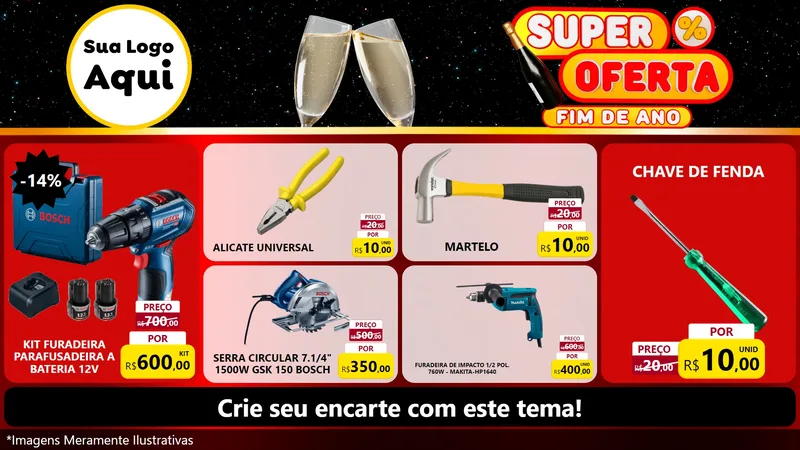 Modelo de TV para TV Horizontal com o tema Super Oferta Fim de Ano para Maquinas e Ferramentas