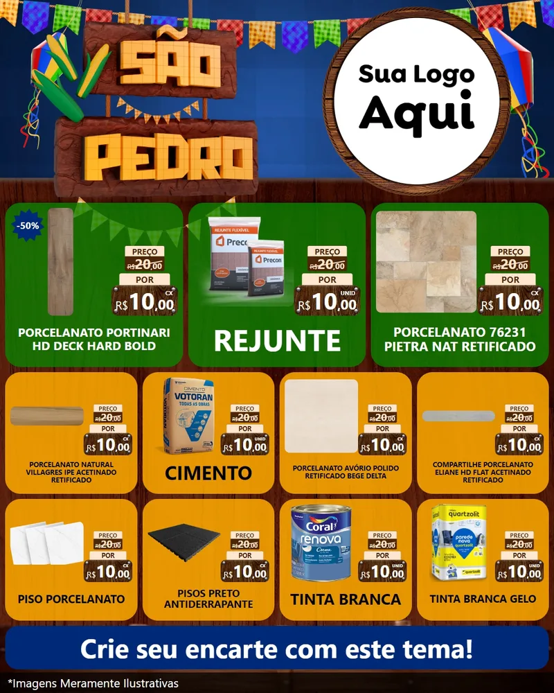 Modelo de Rede Social para Feed Instagram com o tema São Pedro para Pisos e revestimentos