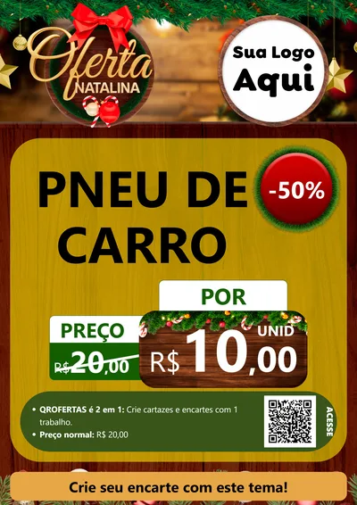 Modelo de Cartaz para Cartaz A4 Vertical com o tema Ofertas Natalina para Auto peças