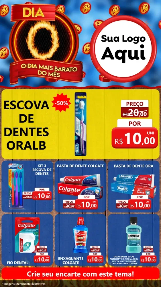 Modelo de Rede Social para Stories com o tema Dia O - O Dia Mais Barato Do Mês para Higiene Pessoal