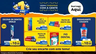 Modelo de TV para TV Horizontal com o tema Um Ano de Aniversário para Higiene Pessoal