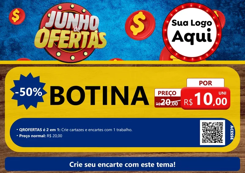 Modelo de Cartaz para Cartaz A4 Horizontal com o tema Junho de Ofertas para Agropecuária