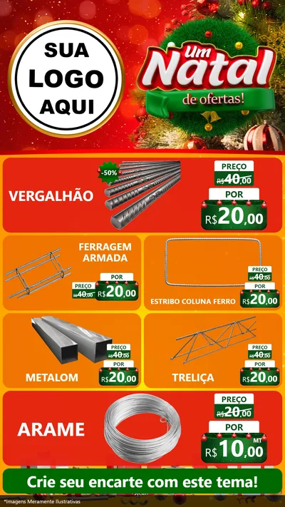 Modelo de TV para TV Vertical com o tema Um Natal de Ofertas para Ferragens