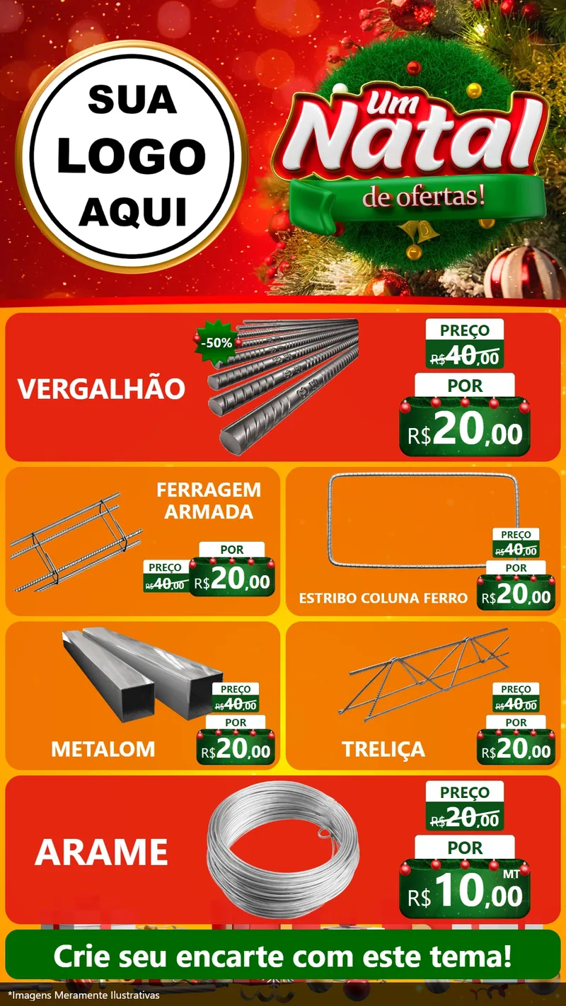 Modelo de TV para TV Vertical com o tema Um Natal de Ofertas para Ferragens