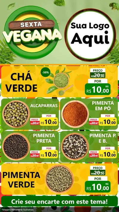 Modelo de TV para TV Vertical com o tema Sexta Vegana para Produtos Naturais