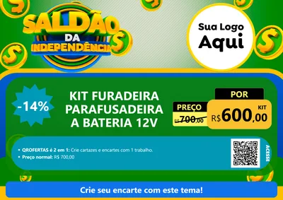 Modelo de Cartaz para Cartaz A4 Horizontal com o tema Saldão da Indepêndencia para Maquinas e Ferramentas