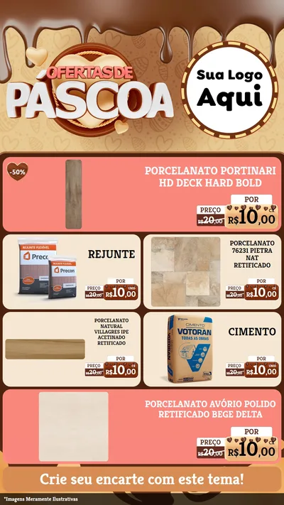 Modelo de TV para TV Vertical com o tema Ofertas de Páscoa para Pisos e revestimentos