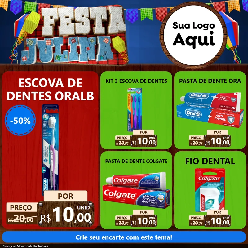 Modelo de Rede Social para Feed Facebook com o tema Festa Julina para Higiene Pessoal