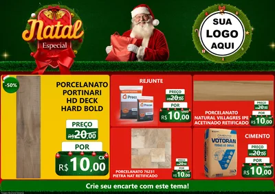 Modelo de Encarte para Encarte A4 Horizontal com o tema Natal Especial para Pisos e revestimentos