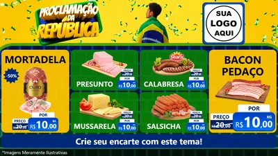 Modelo de TV para TV Horizontal com o tema Proclamação da República para Frios e Laticínios
