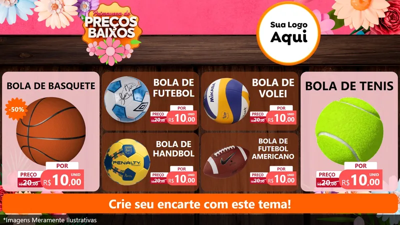 Modelo de TV para TV Horizontal com o tema Primavera de Preços Baixos para Artigos Esportivos