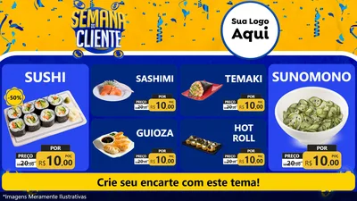 Modelo de TV para TV Horizontal com o tema Semana do Cliente para Comida japonesa