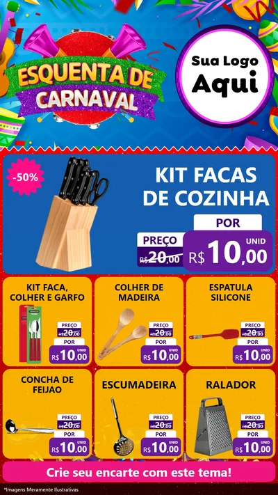 Modelo de Rede Social para Stories com o tema Esquenta de Carnaval para Utilidades Domésticas