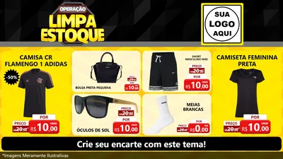 Modelo de TV para TV Horizontal com o tema Operação Limpa Estoque para Roupas e acessórios