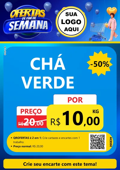 Modelo de Cartaz para Cartaz A4 Vertical com o tema Ofertas de Fim de Semana para Produtos Naturais