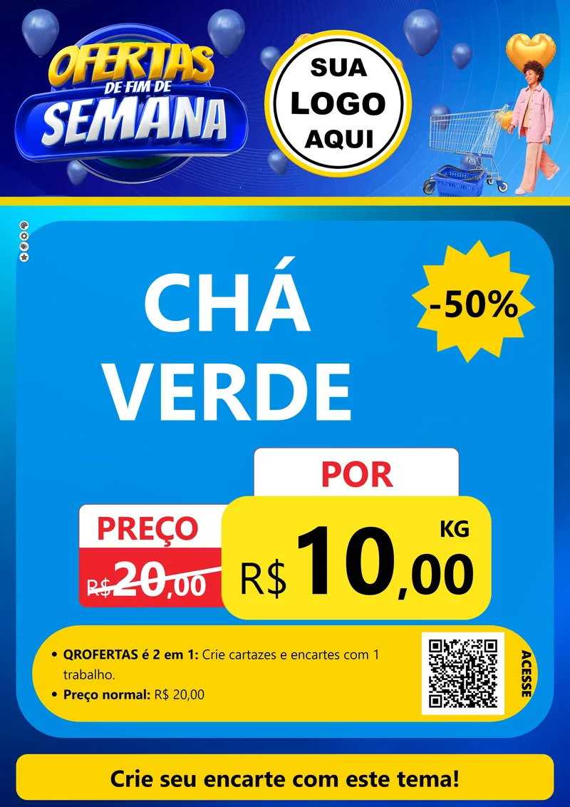 Modelo de Cartaz para Cartaz A4 Vertical com o tema Ofertas de Fim de Semana para Produtos Naturais