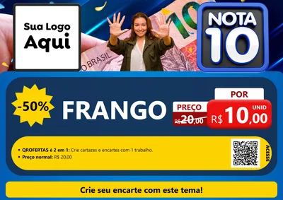 Modelo de Cartaz para Cartaz A4 Horizontal com o tema Nota 10 para Assados