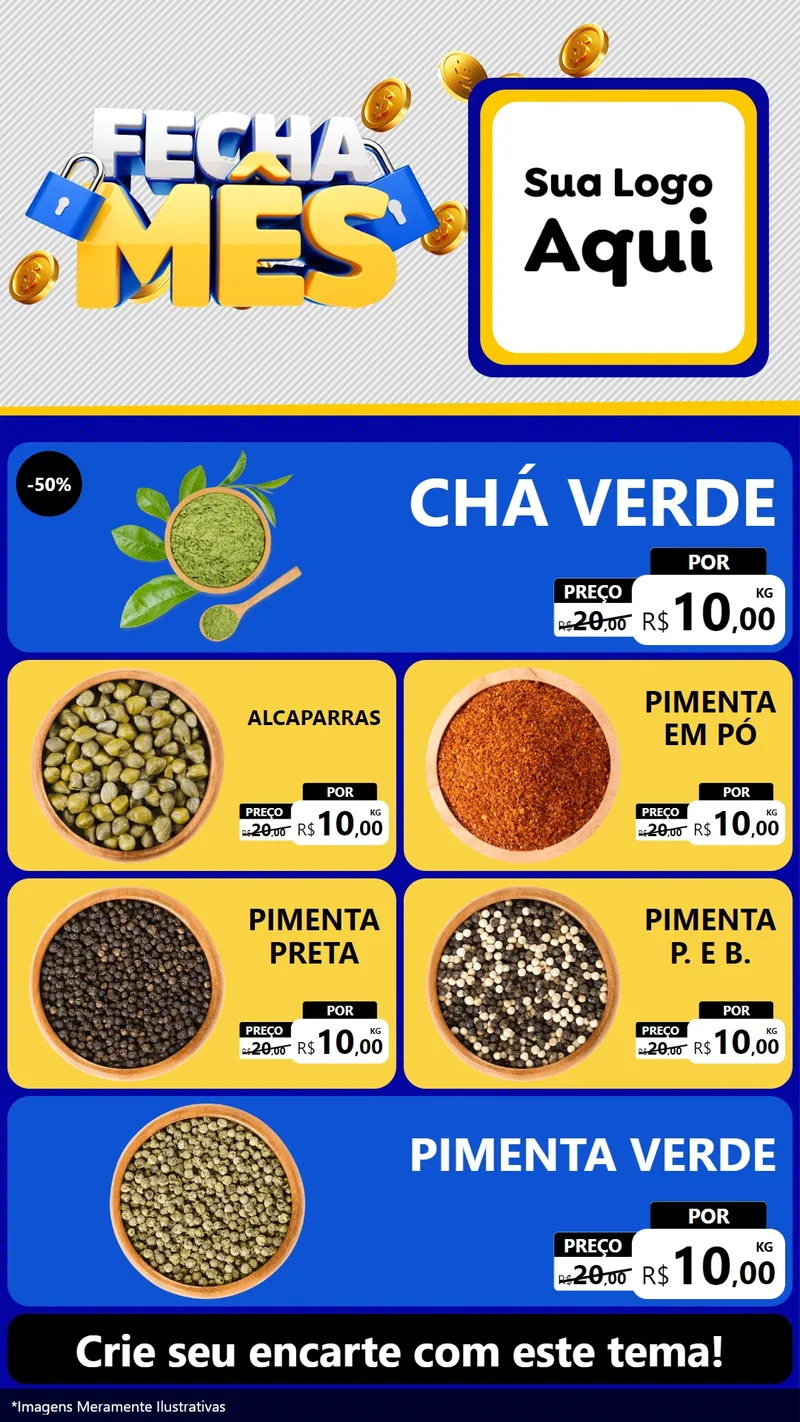 Modelo de TV para TV Vertical com o tema Fecha Mês para Produtos Naturais