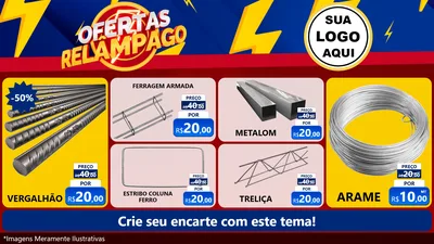 Modelo de TV para TV Horizontal com o tema Ofertas Relâmpago para Ferragens