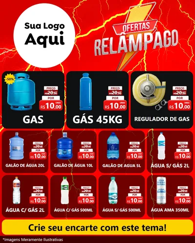 Modelo de Rede Social para Feed Instagram com o tema Ofertas Relâmpago para Água e gás