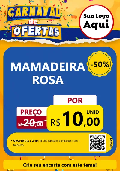 Modelo de Cartaz para Cartaz A4 Vertical com o tema Carnaval de Ofertas para Bebês