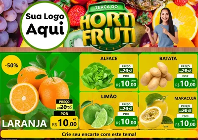 Modelo de Encarte para Encarte A4 Horizontal com o tema Terça do Hortifrúti para Hortifrúti