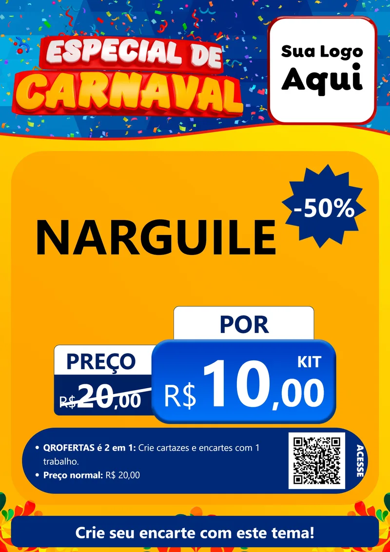 Modelo de Cartaz para Cartaz A4 Vertical com o tema Especial de Carnaval para Tabacaria