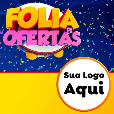 Modelo de Rede Social para Feed Facebook com o tema Folia de Ofertas para Supermercado