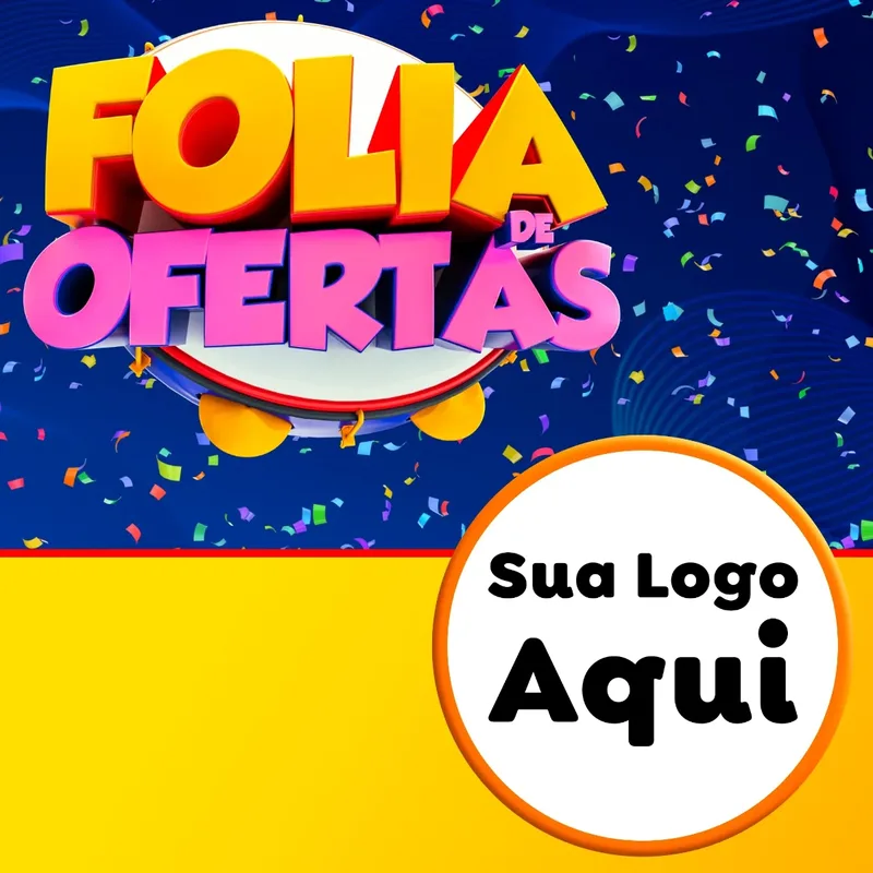 Modelo de Rede Social para Feed Facebook com o tema Folia de Ofertas para Supermercado