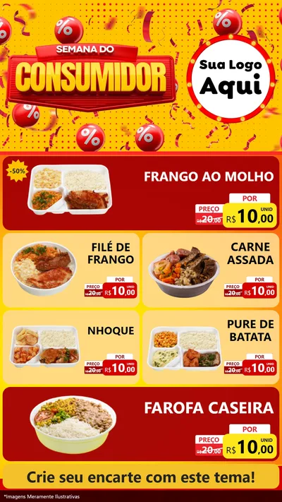 Modelo de TV para TV Vertical com o tema Semana do Consumidor para Restaurante