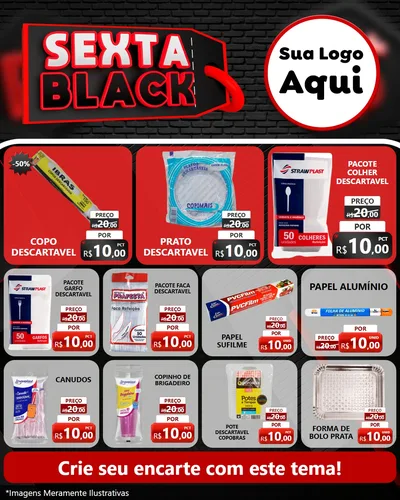 Modelo de Rede Social para Feed Instagram com o tema Sexta Black para Embalagens