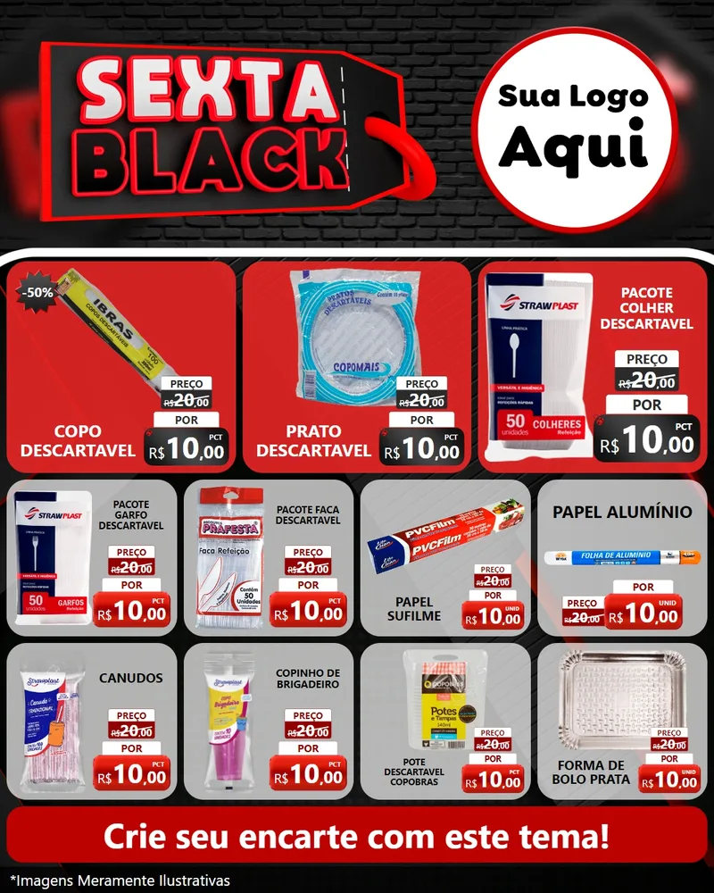 Modelo de Rede Social para Feed Instagram com o tema Sexta Black para Embalagens