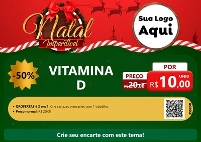Modelo de Cartaz para Cartaz A4 Horizontal com o tema Natal Imperdível para Farmácia