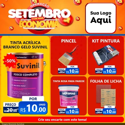 Modelo de Rede Social para Feed Facebook com o tema Operação Setembro Com Muita Economia para Tintas e Ferramentas