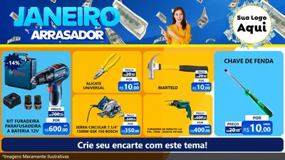 Modelo de TV para TV Horizontal com o tema Janeiro Arrasador para Maquinas e Ferramentas