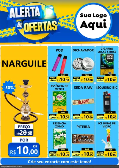 Modelo de Encarte para Encarte A4 Vertical com o tema Alerta de Ofertas para Tabacaria