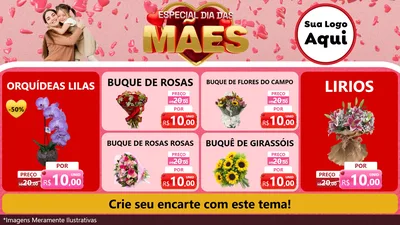 Modelo de TV para TV Horizontal com o tema Especial Dia Das Mães para Floricultura e jardim