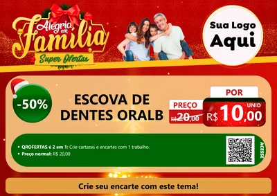 Modelo de Cartaz para Cartaz A4 Horizontal com o tema Alegria em Família Super Ofertas - Natal para Higiene Pessoal