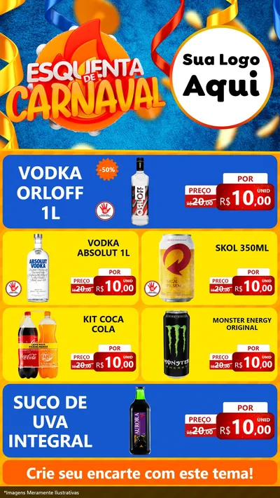Modelo de TV para TV Vertical com o tema Esquenta de Carnaval para Distribuidora de bebidas