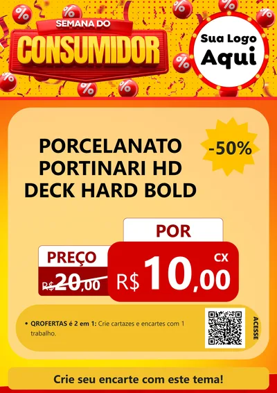 Modelo de Cartaz para Cartaz A4 Vertical com o tema Semana do Consumidor para Pisos e revestimentos
