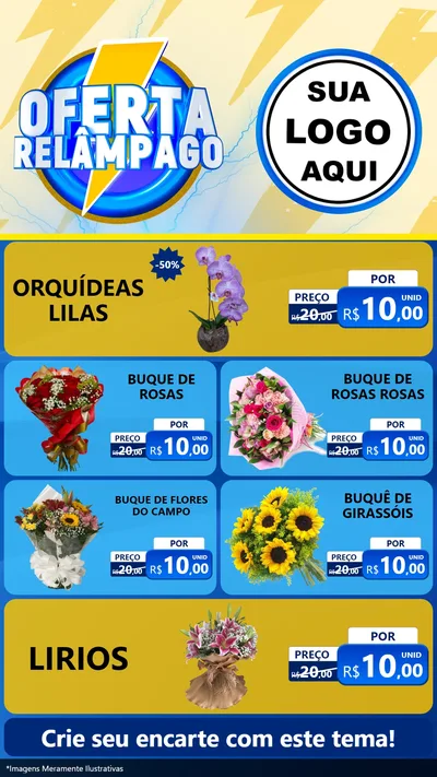 Modelo de TV para TV Vertical com o tema Oferta Relâmpago para Floricultura e jardim