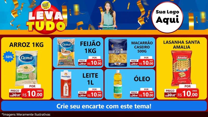 Modelo de TV para TV Horizontal com o tema Leva Tudo para Supermercado