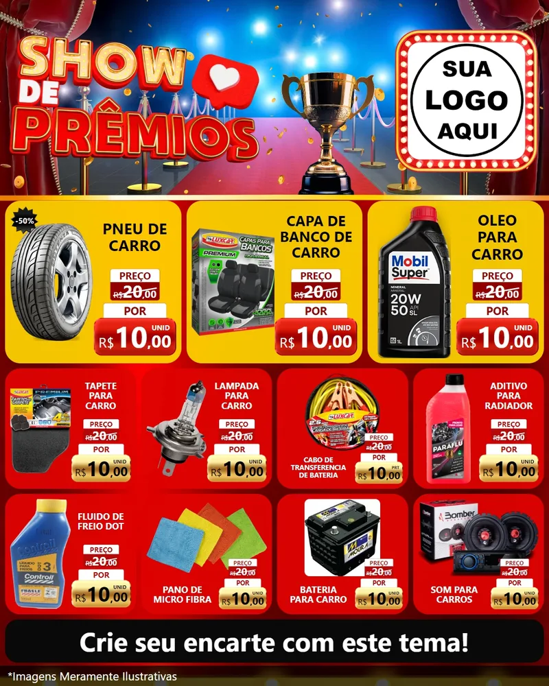 Modelo de Rede Social para Feed Instagram com o tema Show de Prêmios para Auto peças
