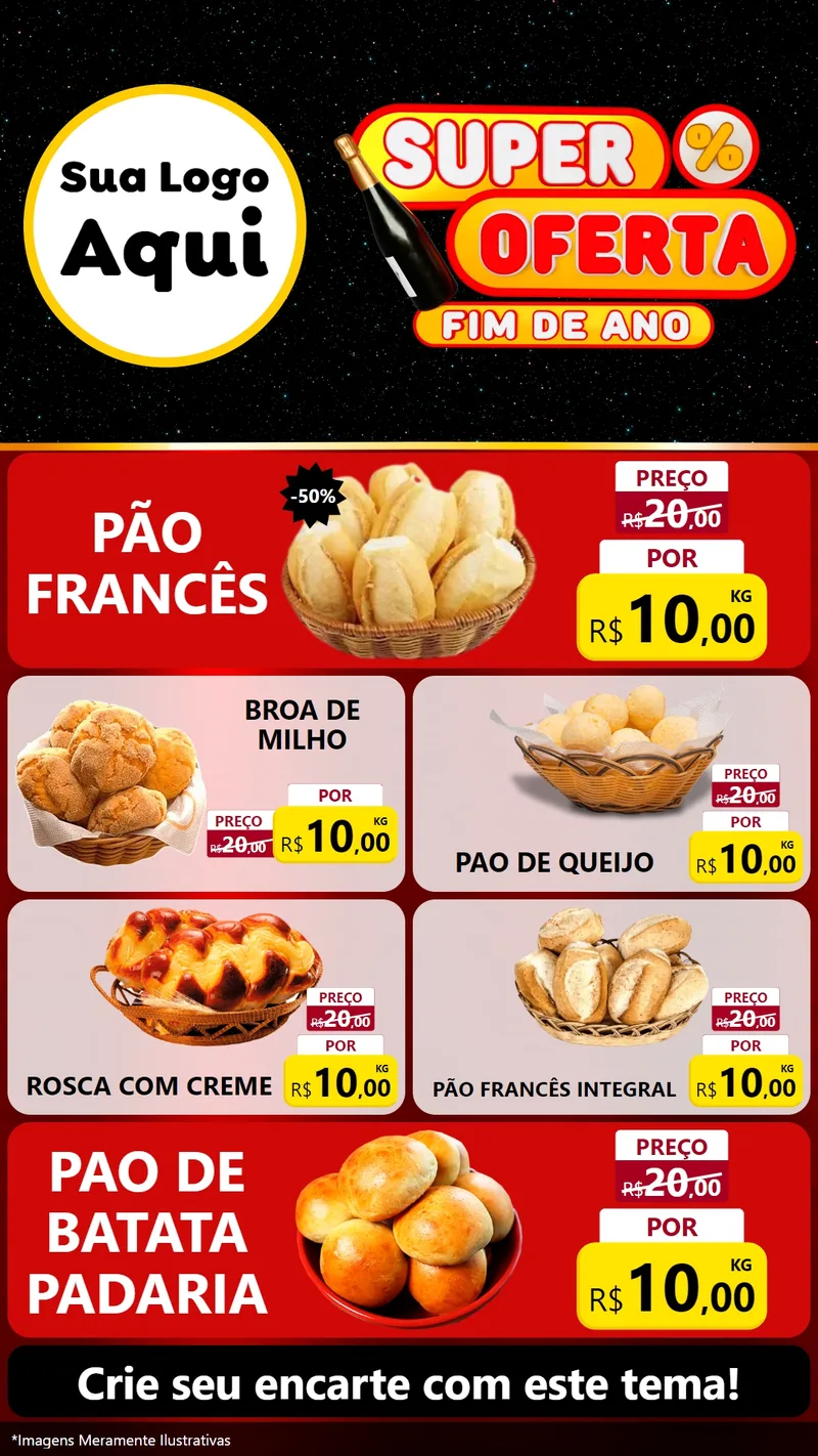 Modelo de TV para TV Vertical com o tema Super Oferta Fim de Ano para Padaria