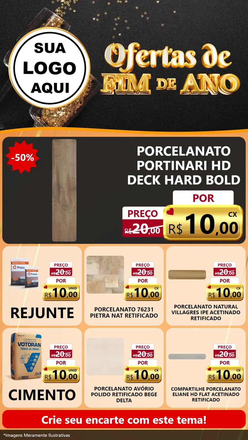 Modelo de Rede Social para Stories com o tema Ofertas de Fim de Ano para Pisos e revestimentos