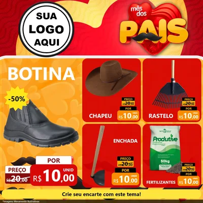 Modelo de Rede Social para Feed Facebook com o tema Mês Dos Pais para Agropecuária