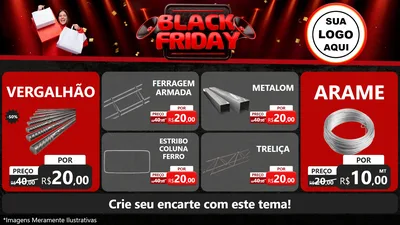 Modelo de TV para TV Horizontal com o tema Black Friday para Ferragens