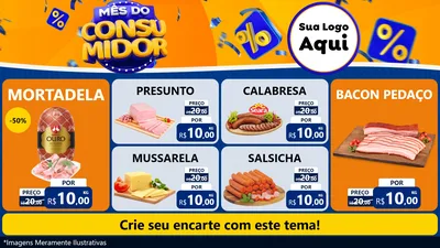 Modelo de TV para TV Horizontal com o tema Mês do Consumidor para Frios e Laticínios